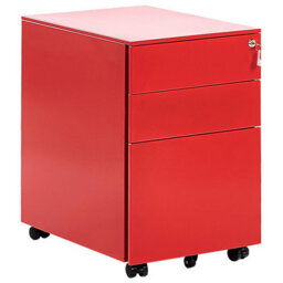 Beliani  Storage Unit Cami Metal Red - thumbnail 1