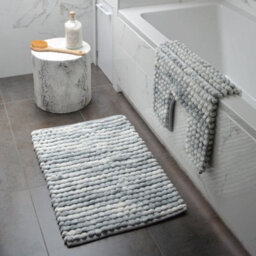 Allure Bath Fashions Marl Chunky Bobble Toilet Mat Non Slip - Grey - thumbnail 3