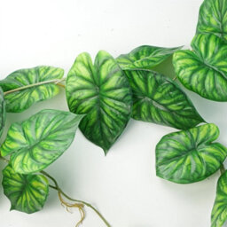 Leaf 6 X 120Cm Artificial Hanging Trailing Plant Alocasia Dragon Scale Green - thumbnail 2