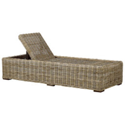 Beliani Sun Lounger With Cushion Palese Reclining Rattan Natural - thumbnail 4