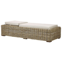 Beliani Sun Lounger With Cushion Palese Reclining Rattan Natural - thumbnail 5
