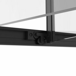 Sundaze Matt Black 1000mm Bi-Fold Door Shower Enclosure With 800mm Side Panel, White Slate Effect Shower Tray & Waste - thumbnail 4