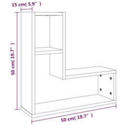 Berkfield Wall Shelves 2 Pcs Brown Oak 50X15X50 Cm Engineered Wood - thumbnail 8