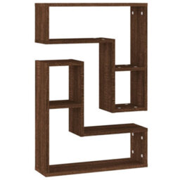 Berkfield Wall Shelves 2 Pcs Brown Oak 50X15X50 Cm Engineered Wood - thumbnail 2