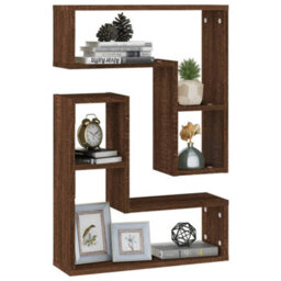 Berkfield Wall Shelves 2 Pcs Brown Oak 50X15X50 Cm Engineered Wood - thumbnail 3