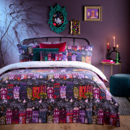 Furn. Creepy Town Reversible Duvet Set, Super King, Multicolour