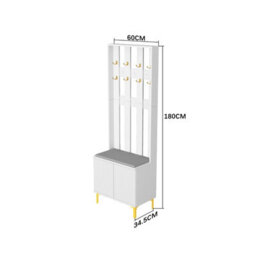 Hygrad Built to Survive Coat Rack Stand With 2 Tier Shoe Storage Bench Clothes Hat Stand Hanger 8 Hooks - thumbnail 6