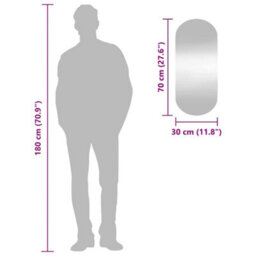 Walplus Minimalistic Aesthetic Wall Mirror 30X70 Cm Glass Oval - thumbnail 7