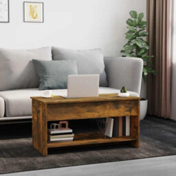 Berkfield Modern Coffee Table Smoked Oak 102X50X52.5 Cm Engineered Wood - thumbnail 3