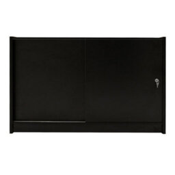 MonsterShop Black Shop Counter Led Light B 1500mm Lockable Sliding Doors 2 Keys Retail Storage Unit Display Showcase Cabinet Reception Desk - thumbnail 6