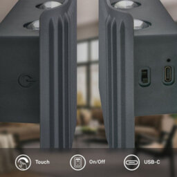 Briloner Black Wall Light Led Rechargeable Cordless 150Lm Up And Down 2700K Hallway Bedroom 175X90X45mm - thumbnail 5