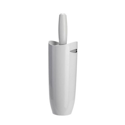 Croydex Plastic Toilet Brush White & Grey - image 1