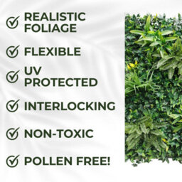 Artificial Plant Flower Living Wall Panels Realistic - Greenwheat - Indoor / Outdoor - 1M X 1M - Home, Garden, Office - thumbnail 3