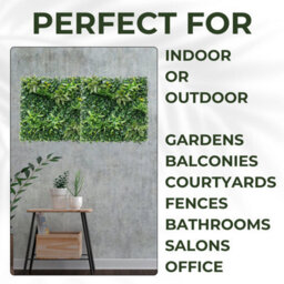 Artificial Plant Flower Living Wall Panels Realistic - Greenwheat - Indoor / Outdoor - 1M X 1M - Home, Garden, Office - thumbnail 4
