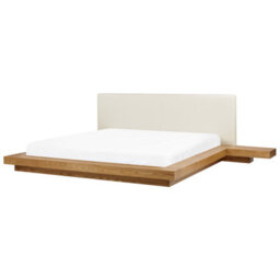Beliani Bed With Led Faux Leather Zen 180 X 200 Cm (Eu Super King) Natural Ash Wood - thumbnail 5