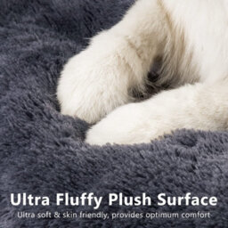 Grey Dog Bed Soft Pet Cushion Large Dog Crate Puppy Cat Mattress Washable Pad Mat 55X45Cm S - thumbnail 2