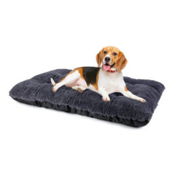 Grey Dog Bed Soft Pet Cushion Large Dog Crate Puppy Cat Mattress Washable Pad Mat 55X45Cm S