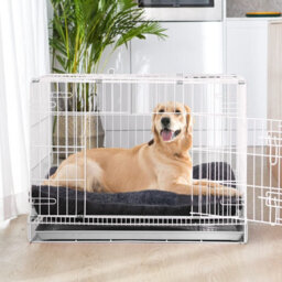 Grey Dog Bed Soft Pet Cushion Large Dog Crate Puppy Cat Mattress Washable Pad Mat 55X45Cm S - thumbnail 7