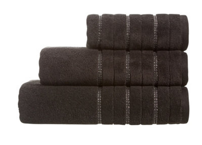 Glitz Cotton Bath Towel - Black