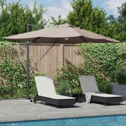 Berkfield Modern Cantilever Roma Parasol Taupe, Black 352 X 251 X 265 Cm - thumbnail 2