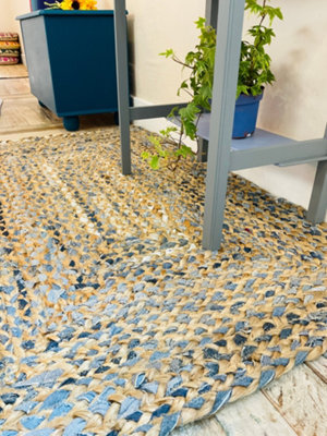 Second Nature Online Jeannie Rectangular Kids Rug Ethical Source With Recycled Denim / 75 Cm X 120 Cm - image 1