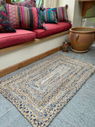 Second Nature Online Jeannie Rectangular Kids Rug Ethical Source With Recycled Denim / 75 Cm X 120 Cm - thumbnail 7