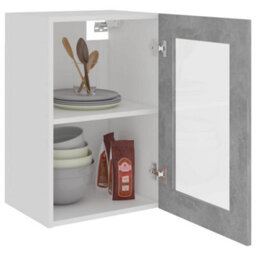 Walplus Hanging Glass Cabinet Lyon Concrete Grey 40X31X60 Cm Engineered Wood - thumbnail 4