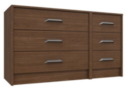 Hazlemere 3 Drawer Double Chest - Walnut On Express Delivery And Ready Assembled - thumbnail 1