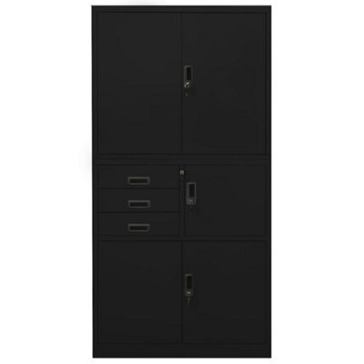 Berkfield Durable Office Cabinet Black 90X40X180 Cm Steel - image 1