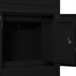 Berkfield Durable Office Cabinet Black 90X40X180 Cm Steel - thumbnail 6