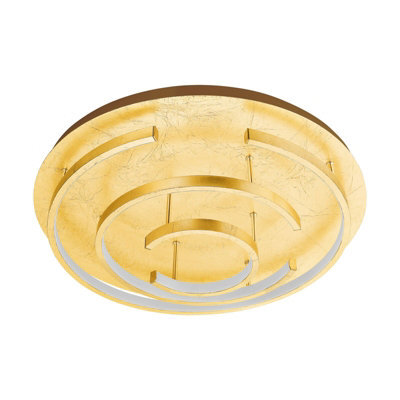 Elegant Gold Flush Ceiling Light With Led Bulb - 24W Warm White Illumination - image 1
