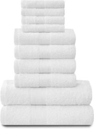 Gaveno Cavailia 10 Piece Toronto Towel Bale Set White Premier Super Soft And Quick Obsorbent Bath Towel - thumbnail 1