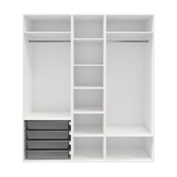 GoodHome Atomia Freestanding White Particle Board Wardrobe, Clothing & Shoes Organiser (H)2250mm (W)2000mm (D)580mm - thumbnail 2