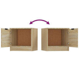 Berkfield Bedside Cabinets 2 Pcs Sonoma Oak 40X39X40 Cm - thumbnail 7