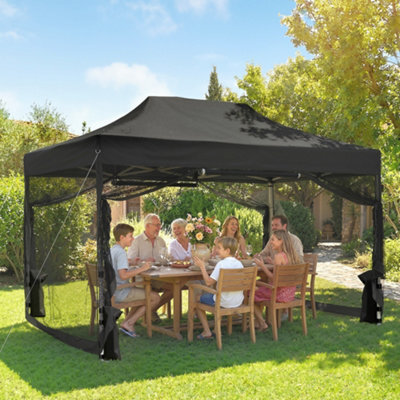 Outsunny 3 X 4.5 M Pop Up Gazebo With Mesh, Heavy Duty Party Tent Marquee - image 1