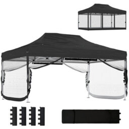 Outsunny 3 X 4.5 M Pop Up Gazebo With Mesh, Heavy Duty Party Tent Marquee - thumbnail 2