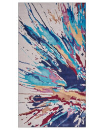 Beliani Studio Abstract Multicolour Rug 80 X 150 Cm - Low Pile Modern Art Print Decorative - thumbnail 1