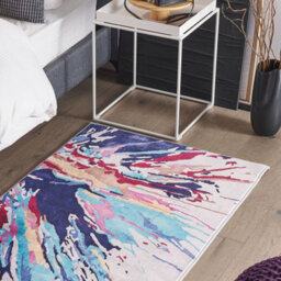 Beliani Studio Abstract Multicolour Rug 80 X 150 Cm - Low Pile Modern Art Print Decorative - thumbnail 2