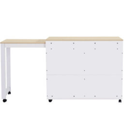 Matteo Modern Extendable Kitchen Island Bar Table - 118-180Cm - White/grey - thumbnail 9