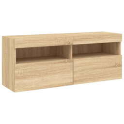 Walplus Tv Wall Cabinet With Led Lights Sonoma Oak 100X30X40 Cm - thumbnail 3