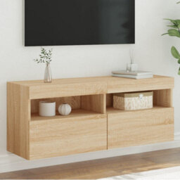 Walplus Tv Wall Cabinet With Led Lights Sonoma Oak 100X30X40 Cm - thumbnail 1