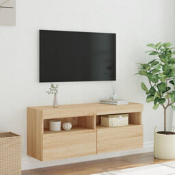 Walplus Tv Wall Cabinet With Led Lights Sonoma Oak 100X30X40 Cm - thumbnail 5