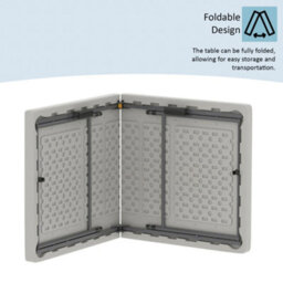 Lassic Home Vida Foldable 4Ft Heavy Duty Folding Camping Picnic Garden Portable Table - thumbnail 8