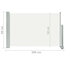 Berkfield Patio Retractable Side Awning 60X300 Cm Cream - thumbnail 8