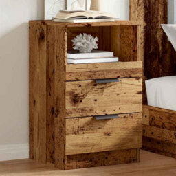 Berkfield Elegant Bedside Cabinet Old Wood 40X36X65 Cm Engineered Wood - thumbnail 3