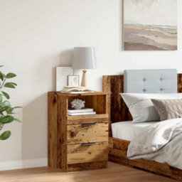 Berkfield Elegant Bedside Cabinet Old Wood 40X36X65 Cm Engineered Wood - thumbnail 4