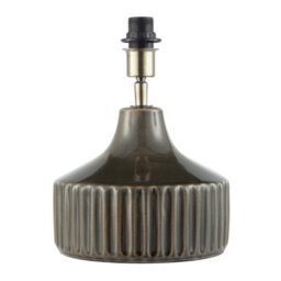 Happy Homewares Deep Forest Green Ceramic Gloss Lamp Base With Brass Lamp Holder