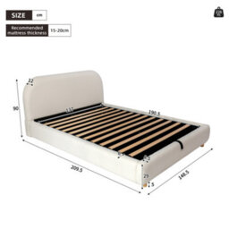Double Ottoman Storage Bed With Arched Headboard And Rounded Design - thumbnail 7