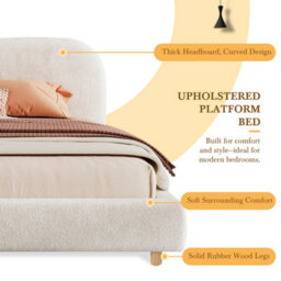 Double Ottoman Storage Bed With Arched Headboard And Rounded Design - thumbnail 8