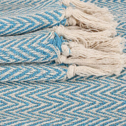 Ehc Cotton Handwoven Reversible Single Sofa Throw Arm Chair Cover 125 X 150 Cm - Teal - thumbnail 4